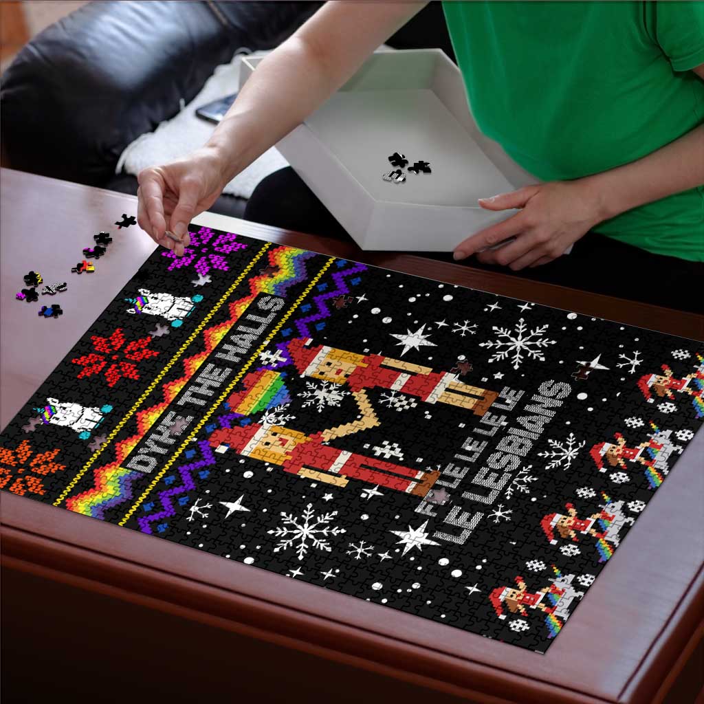 LGBT Lesbians Christmas Puzzle Xmas Holiday Patterns - Wonder Print Shop