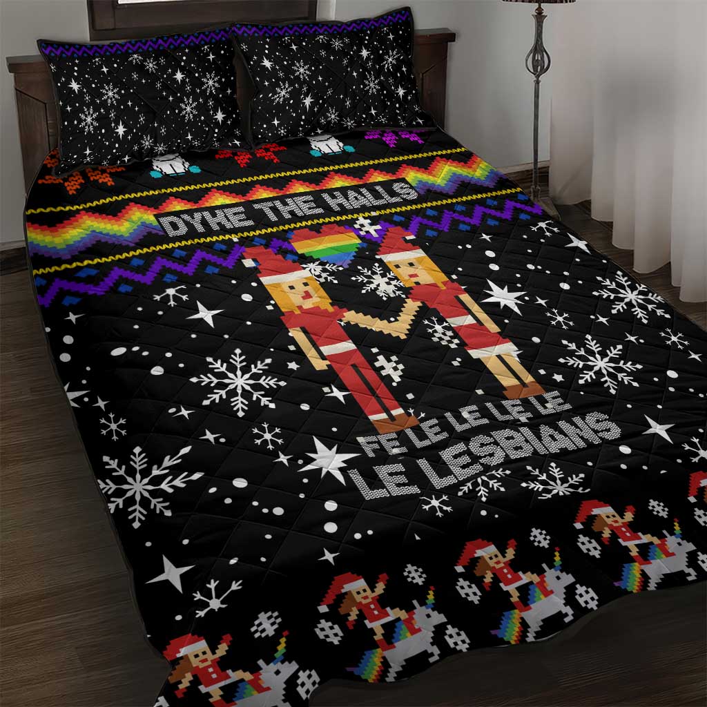 LGBT Lesbians Christmas Quilt Bed Set Xmas Holiday Patterns - Wonder Print Shop