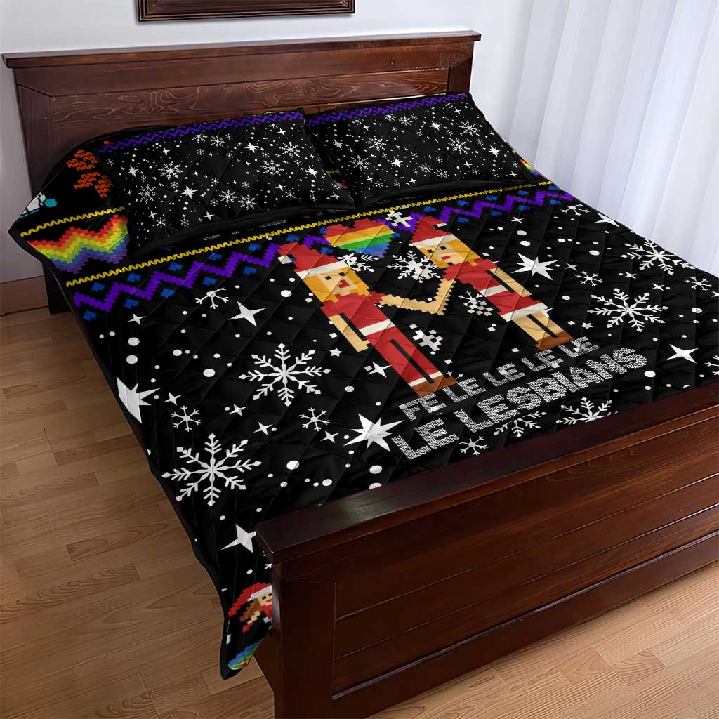 LGBT Lesbians Christmas Quilt Bed Set Xmas Holiday Patterns - Wonder Print Shop
