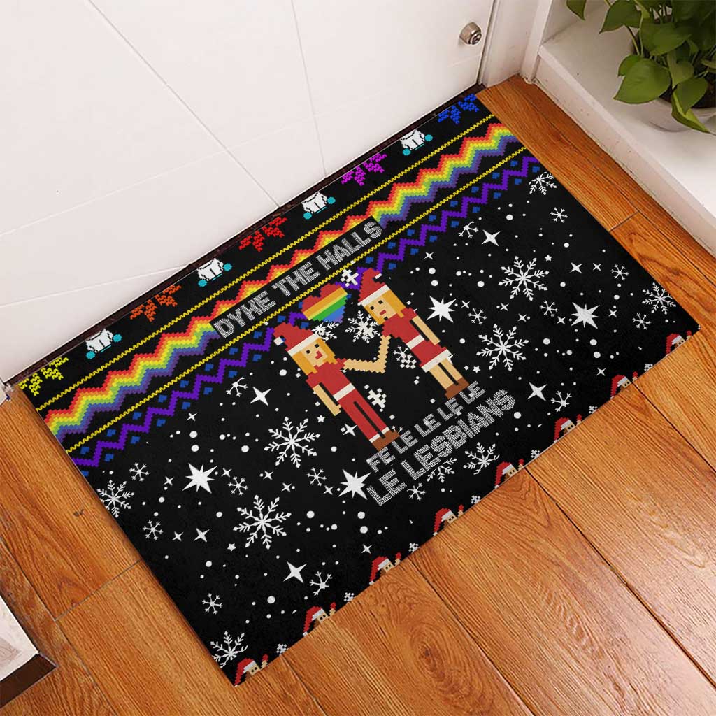 LGBT Lesbians Christmas Rubber Doormat Xmas Holiday Patterns - Wonder Print Shop