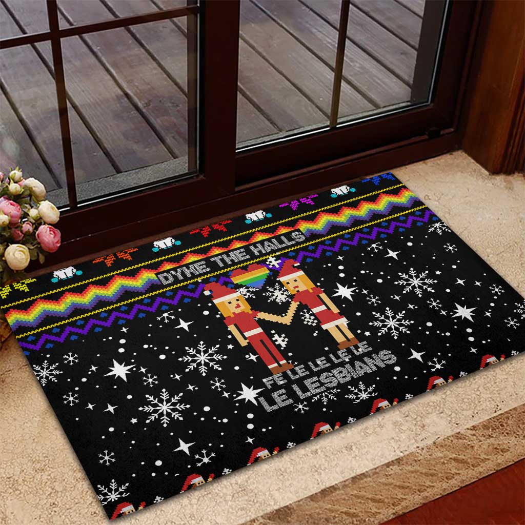 LGBT Lesbians Christmas Rubber Doormat Xmas Holiday Patterns - Wonder Print Shop