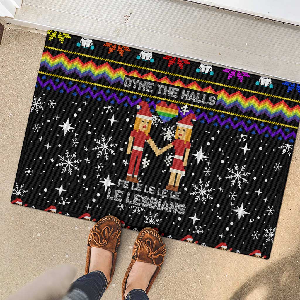 LGBT Lesbians Christmas Rubber Doormat Xmas Holiday Patterns - Wonder Print Shop