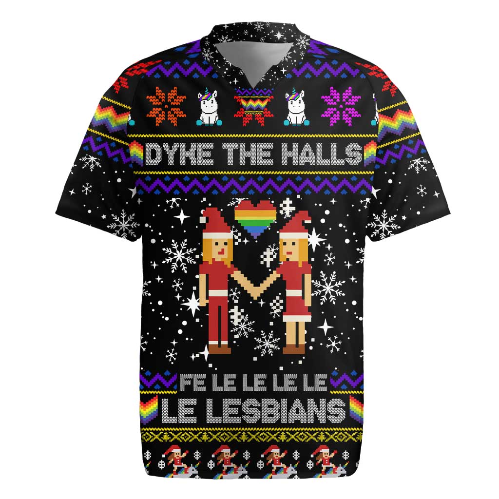 LGBT Lesbians Christmas Rugby Jersey Xmas Holiday Patterns - Wonder Print Shop