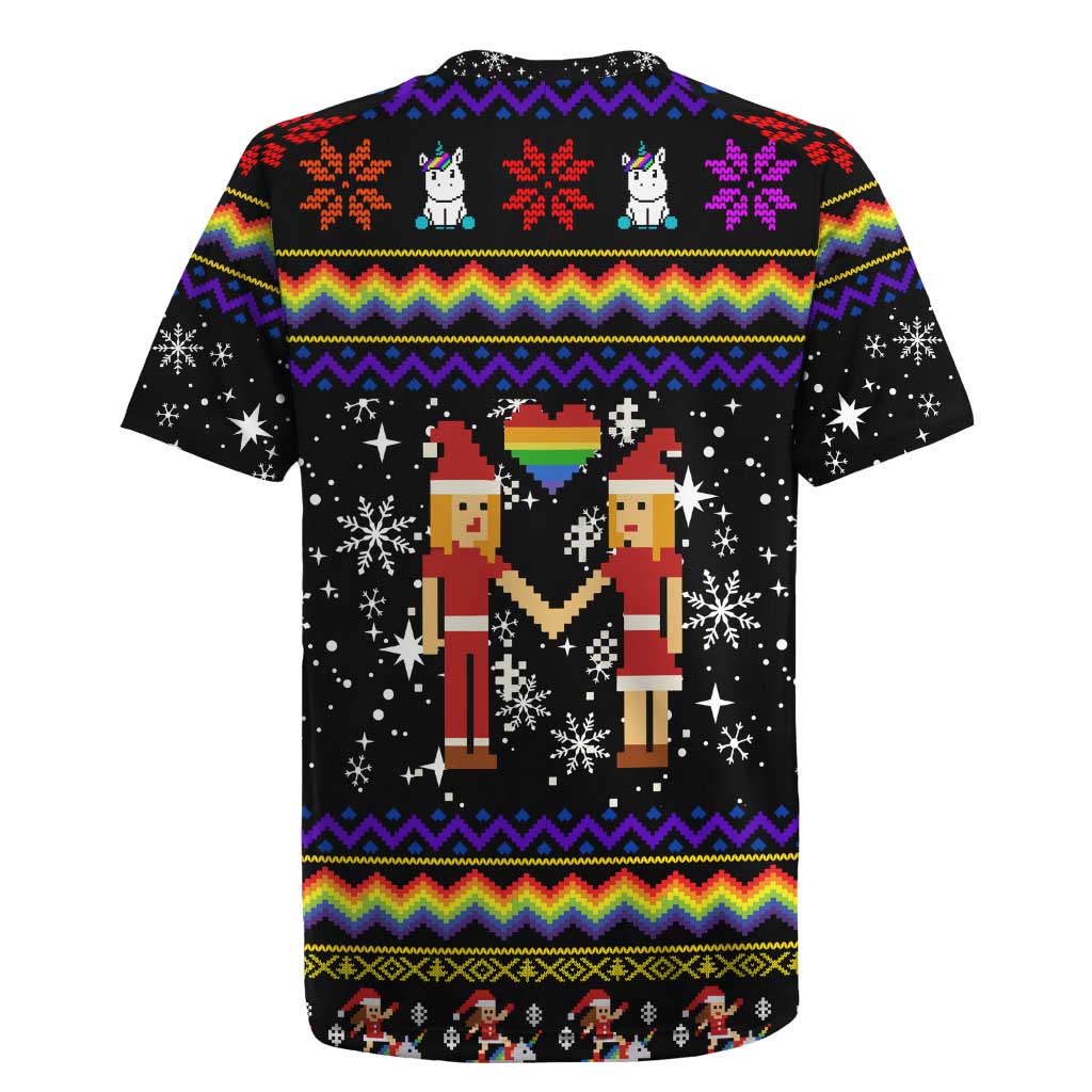 LGBT Lesbians Christmas Rugby Jersey Xmas Holiday Patterns - Wonder Print Shop