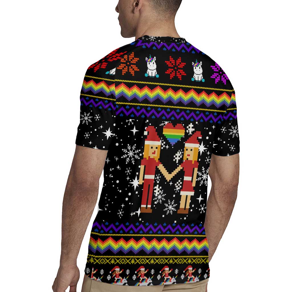 LGBT Lesbians Christmas Rugby Jersey Xmas Holiday Patterns - Wonder Print Shop