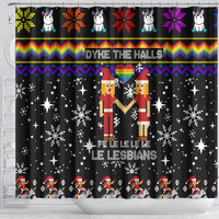 LGBT Lesbians Christmas Shower Curtain Xmas Holiday Patterns - Wonder Print Shop