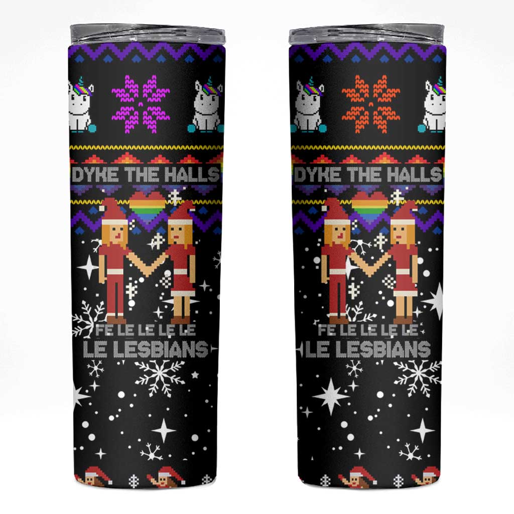 LGBT Lesbians Christmas Skinny Tumbler Xmas Holiday Patterns - Wonder Print Shop