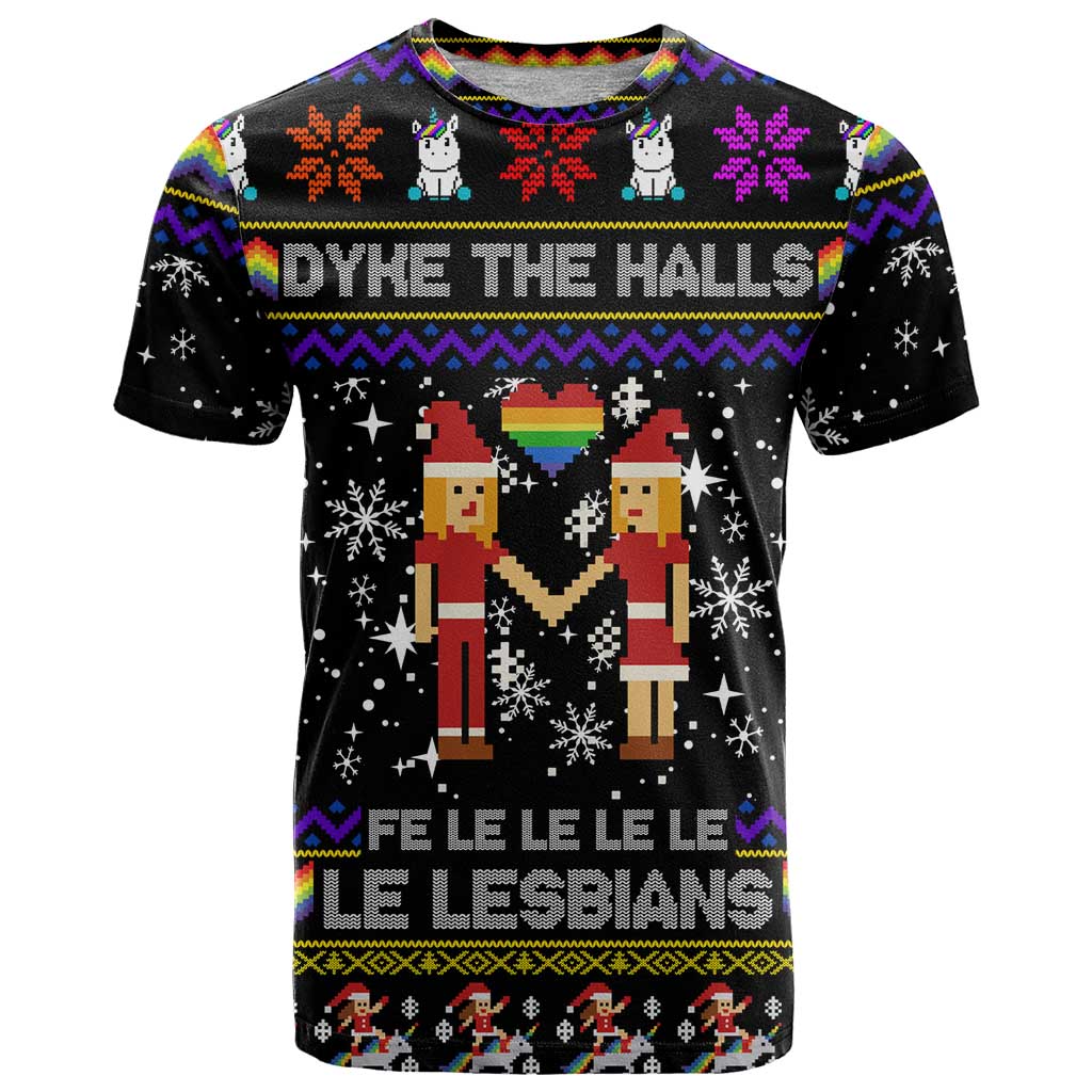 LGBT Lesbians Christmas T Shirt Xmas Holiday Patterns - Wonder Print Shop