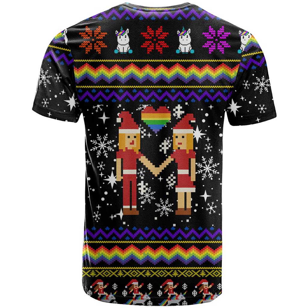 LGBT Lesbians Christmas T Shirt Xmas Holiday Patterns - Wonder Print Shop