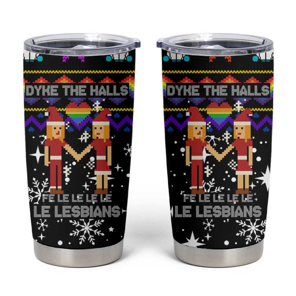 LGBT Lesbians Christmas Tumbler Cup Xmas Holiday Patterns - Wonder Print Shop