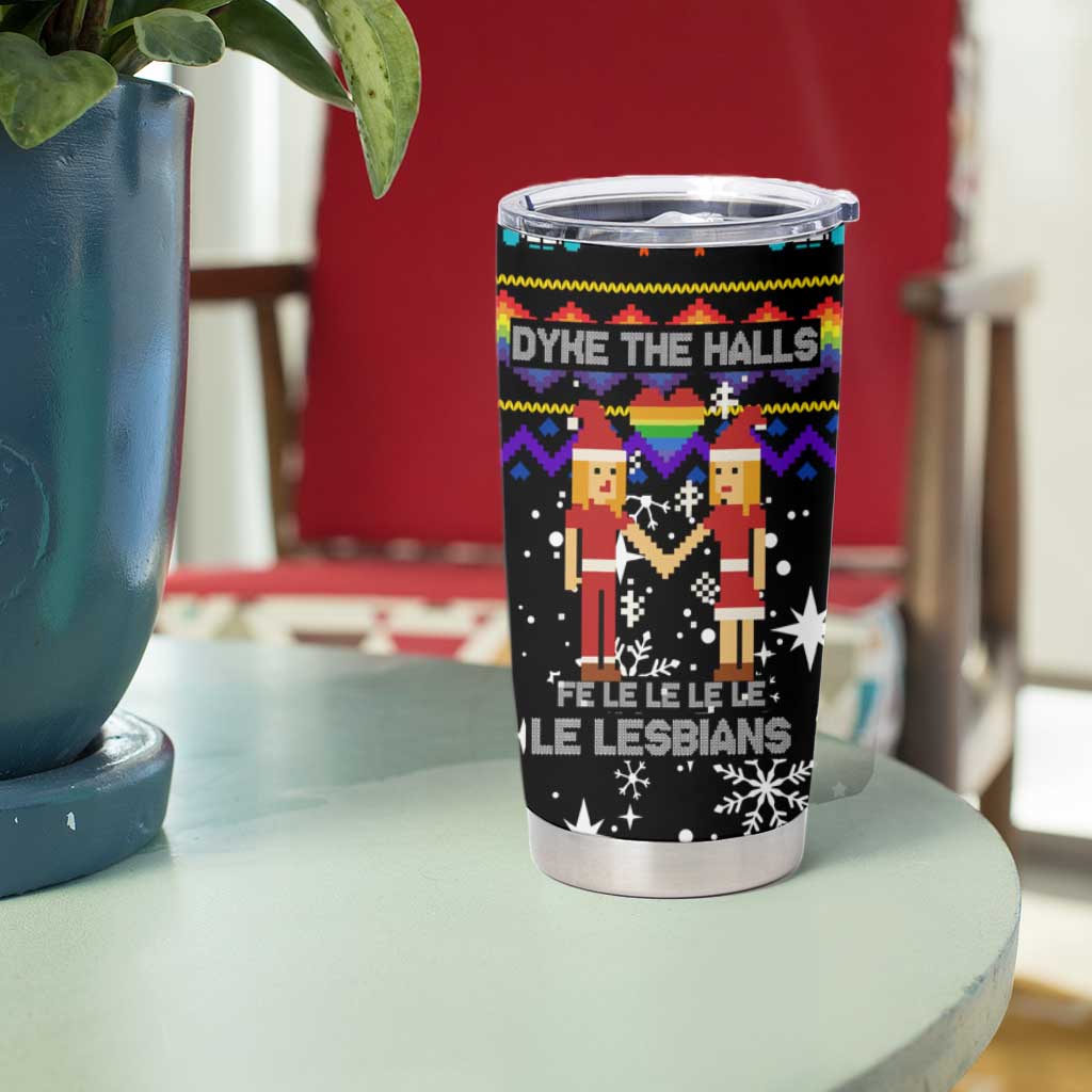 LGBT Lesbians Christmas Tumbler Cup Xmas Holiday Patterns - Wonder Print Shop