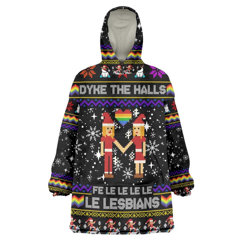 LGBT Lesbians Christmas Wearable Blanket Hoodie Xmas Holiday Patterns - Wonder Print Shop