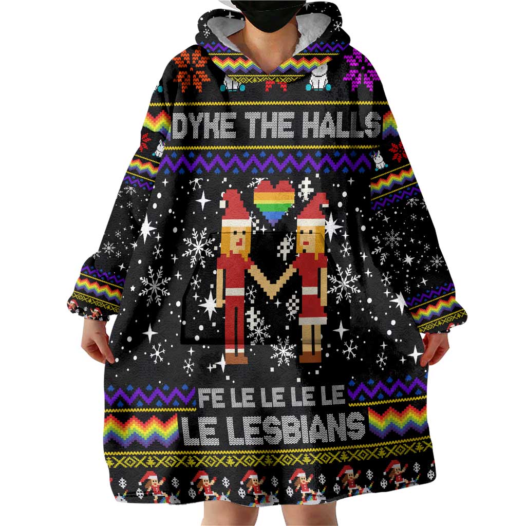 LGBT Lesbians Christmas Wearable Blanket Hoodie Xmas Holiday Patterns - Wonder Print Shop