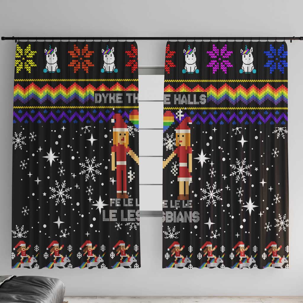 LGBT Lesbians Christmas Window Curtain Xmas Holiday Patterns - Wonder Print Shop