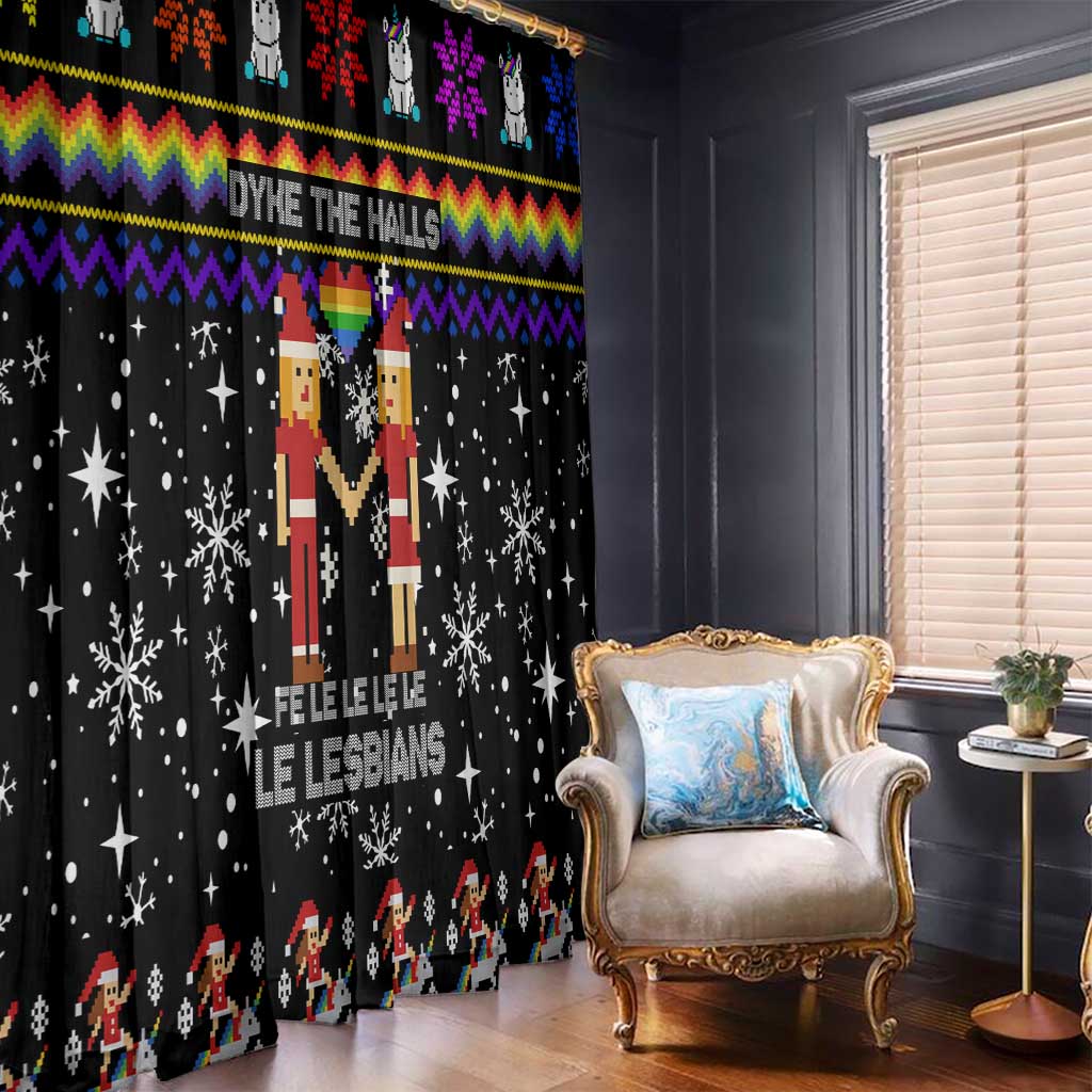 LGBT Lesbians Christmas Window Curtain Xmas Holiday Patterns - Wonder Print Shop