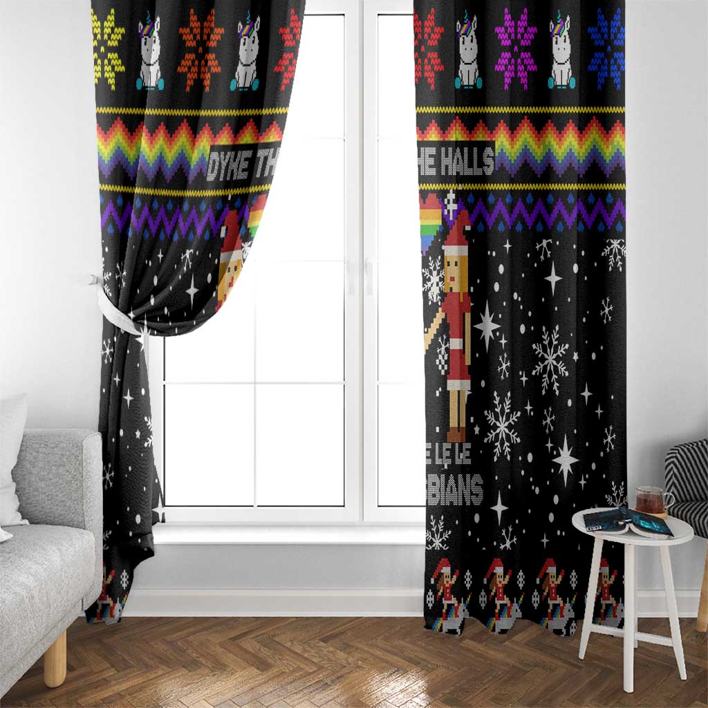 LGBT Lesbians Christmas Window Curtain Xmas Holiday Patterns - Wonder Print Shop