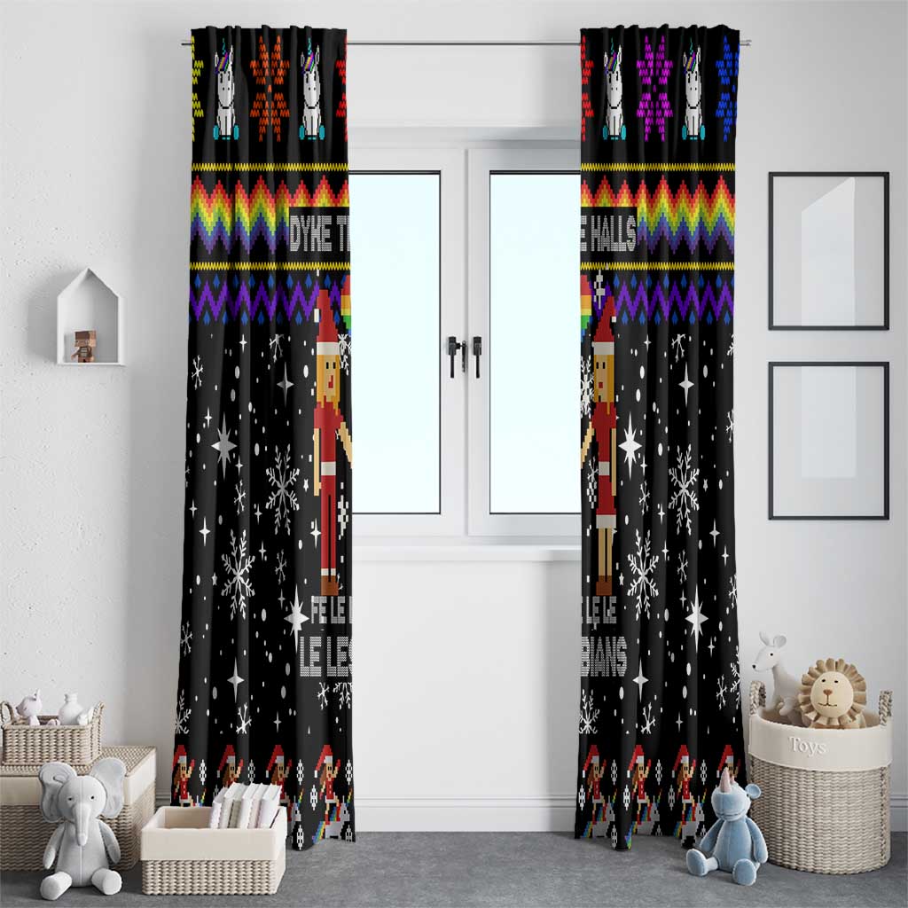 LGBT Lesbians Christmas Window Curtain Xmas Holiday Patterns - Wonder Print Shop