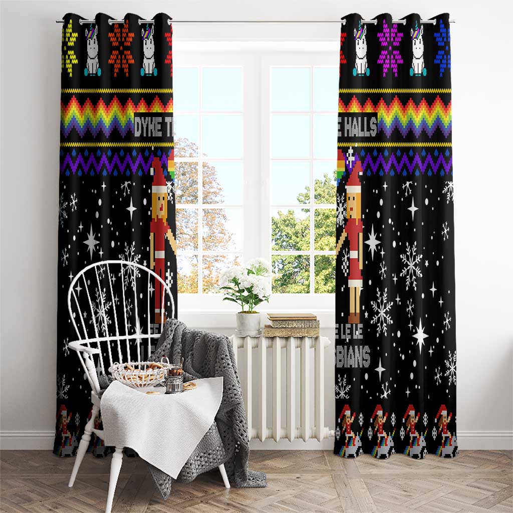 LGBT Lesbians Christmas Window Curtain Xmas Holiday Patterns - Wonder Print Shop