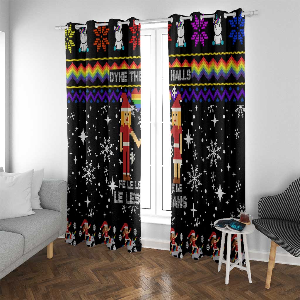 LGBT Lesbians Christmas Window Curtain Xmas Holiday Patterns - Wonder Print Shop
