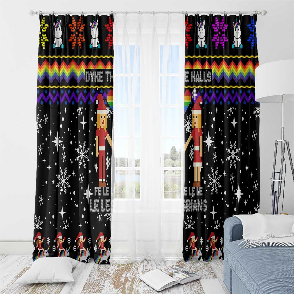 LGBT Lesbians Christmas Window Curtain Xmas Holiday Patterns - Wonder Print Shop