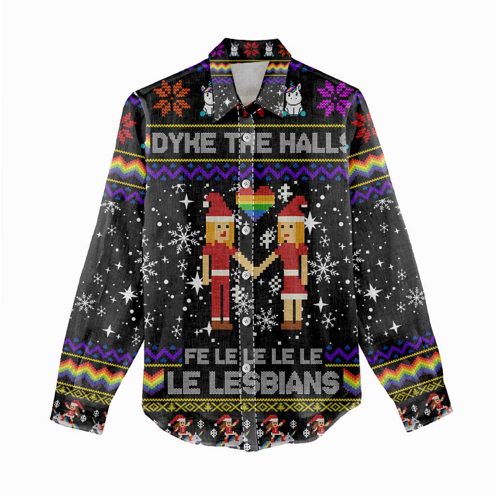 LGBT Lesbians Christmas Women Casual Shirt Xmas Holiday Patterns - Wonder Print Shop