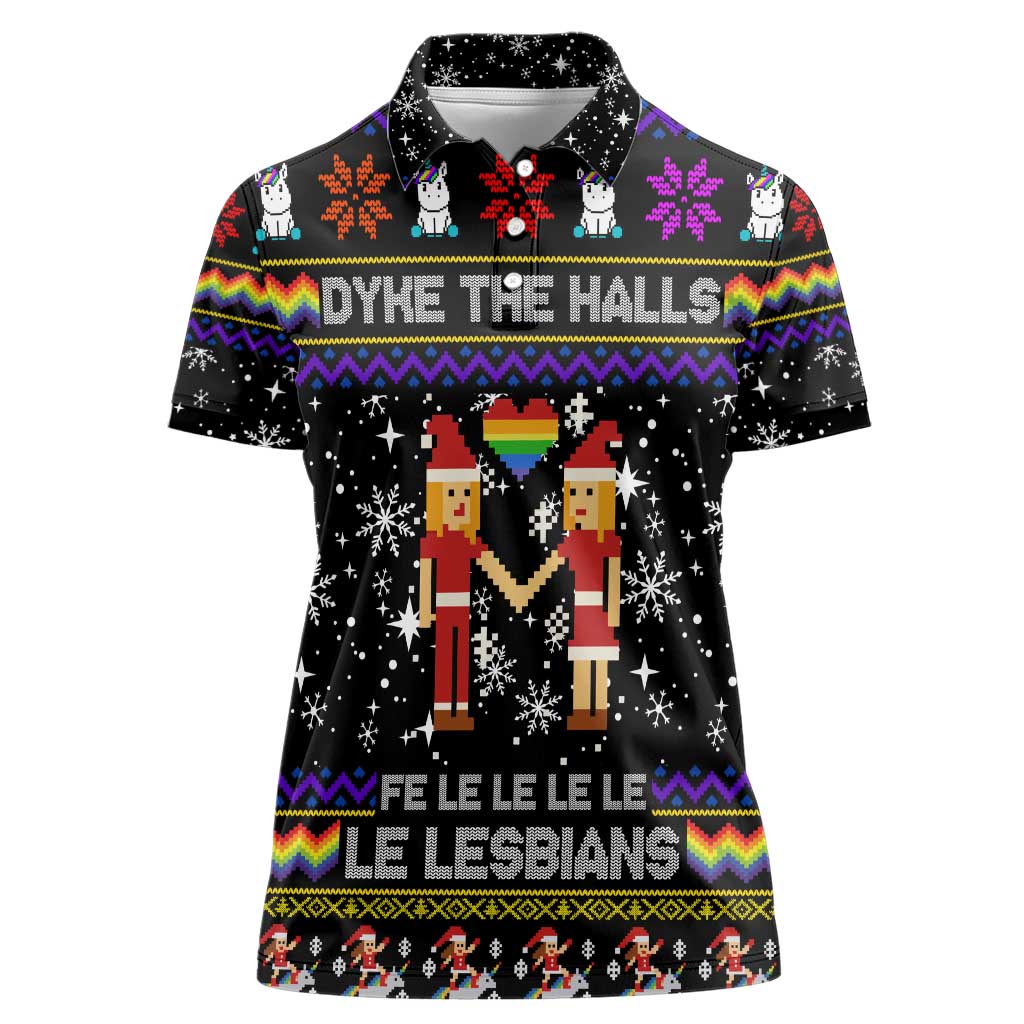 LGBT Lesbians Christmas Women Polo Shirt Xmas Holiday Patterns - Wonder Print Shop