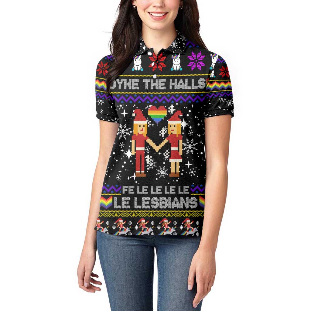 LGBT Lesbians Christmas Women Polo Shirt Xmas Holiday Patterns - Wonder Print Shop