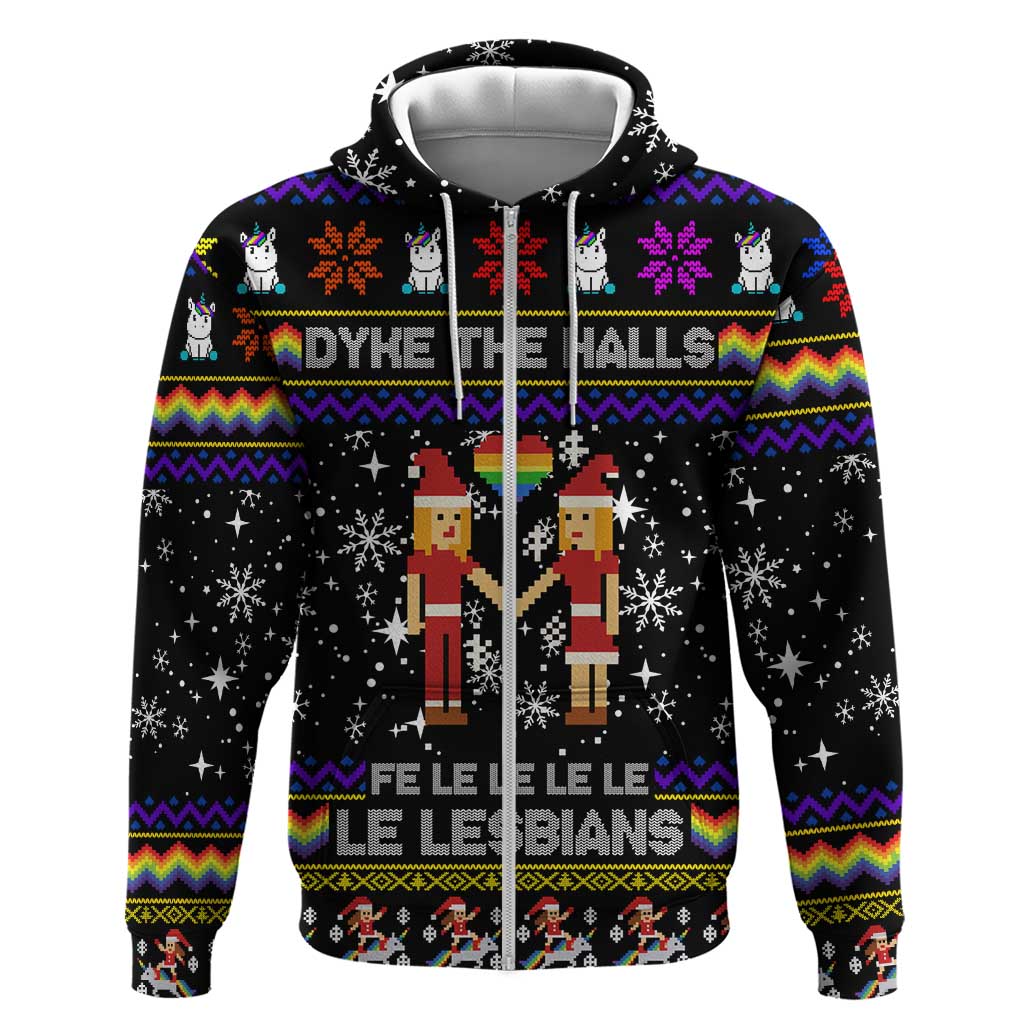 LGBT Lesbians Christmas Zip Hoodie Xmas Holiday Patterns - Wonder Print Shop