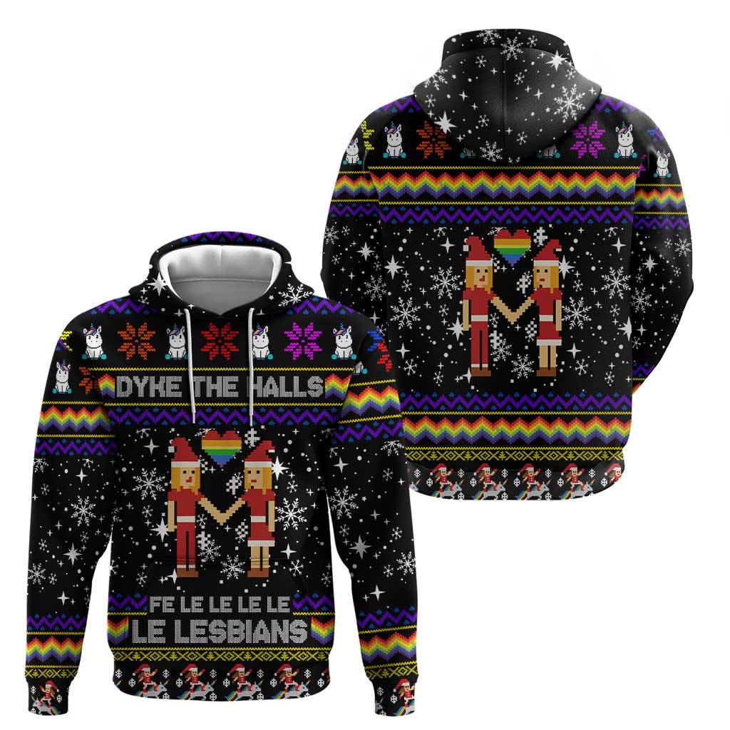 LGBT Lesbians Christmas Zip Hoodie Xmas Holiday Patterns - Wonder Print Shop