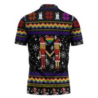 LGBT Lesbians Christmas Zipper Polo Shirt Xmas Holiday Patterns - Wonder Print Shop