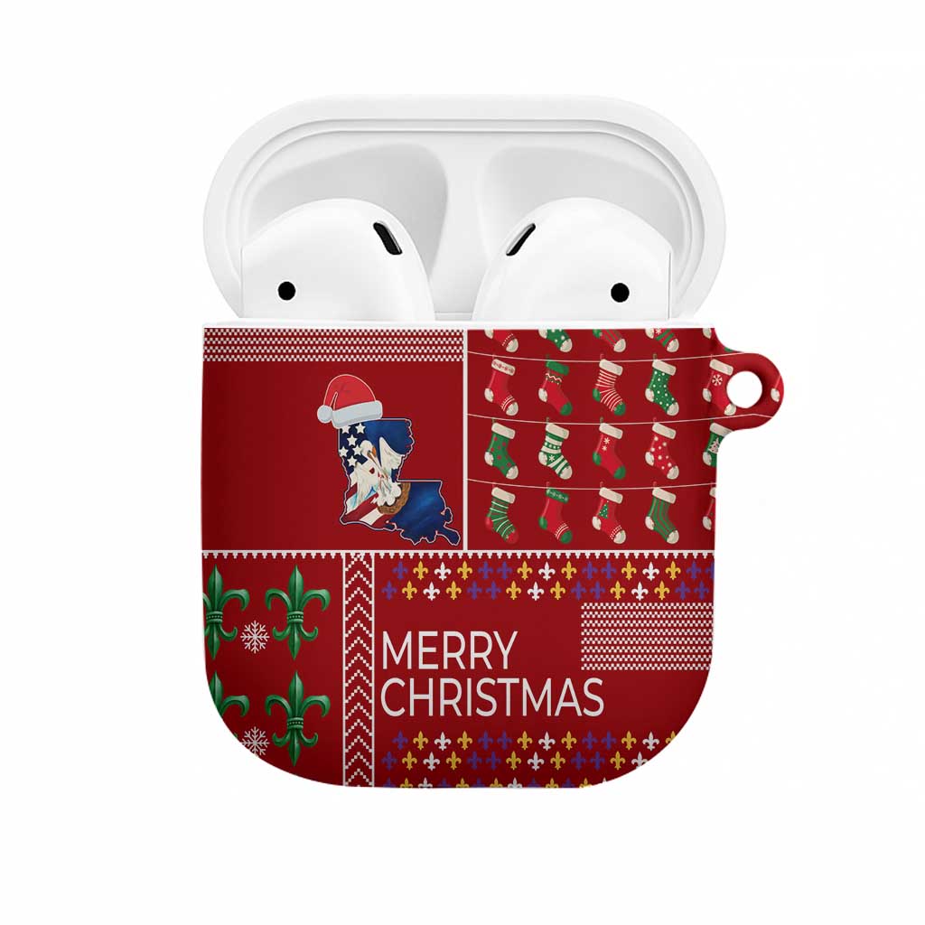Louisiana Merry Christmas AirPods Case Xmas Holiday Patterns - Wonder Print Shop