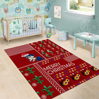 Louisiana Merry Christmas Area Rug Xmas Holiday Patterns - Wonder Print Shop