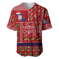 Louisiana Merry Christmas Baseball Jersey Xmas Holiday Patterns - Wonder Print Shop
