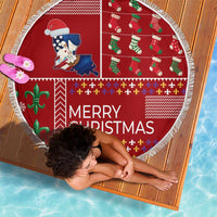 Louisiana Merry Christmas Beach Blanket Xmas Holiday Patterns - Wonder Print Shop