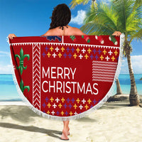 Louisiana Merry Christmas Beach Blanket Xmas Holiday Patterns - Wonder Print Shop