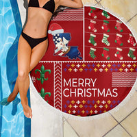 Louisiana Merry Christmas Beach Blanket Xmas Holiday Patterns - Wonder Print Shop