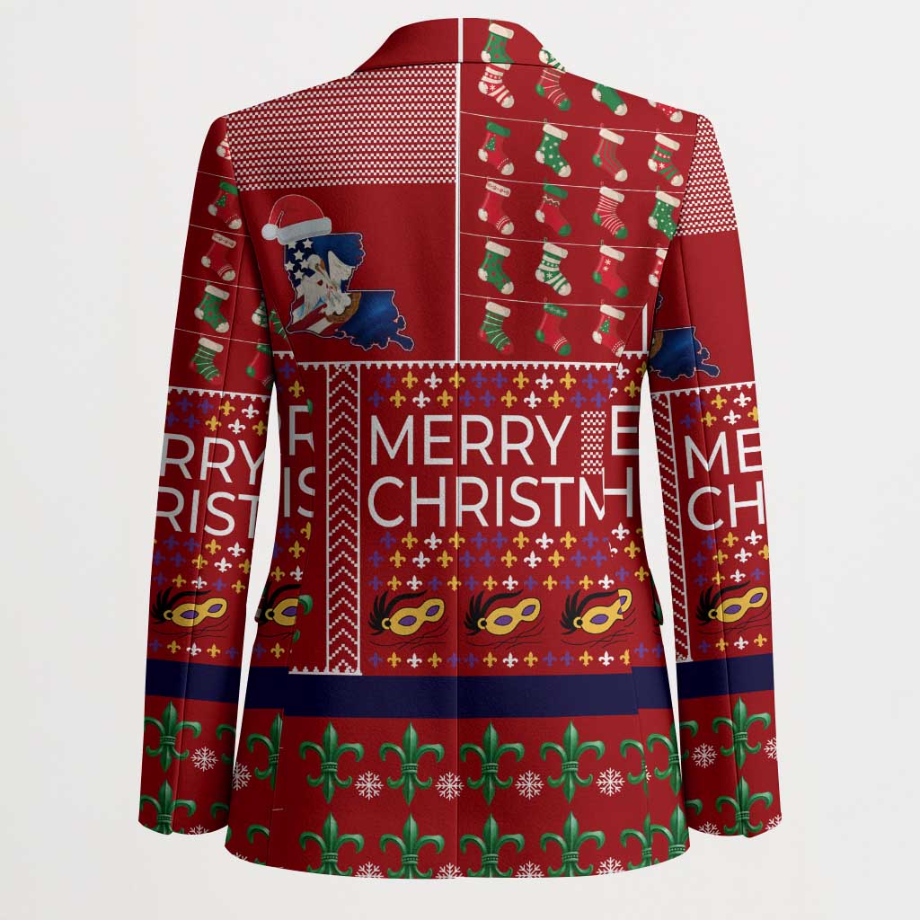 Louisiana Merry Christmas Blazer Xmas Holiday Patterns - Wonder Print Shop