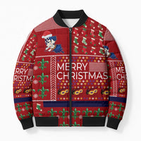 Louisiana Merry Christmas Bomber Puffer Jacket Xmas Holiday Patterns - Wonder Print Shop