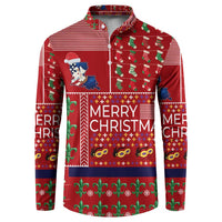 Louisiana Merry Christmas Button Sweatshirt Xmas Holiday Patterns - Wonder Print Shop