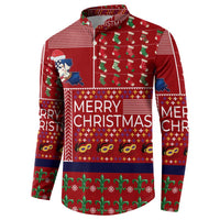 Louisiana Merry Christmas Button Sweatshirt Xmas Holiday Patterns - Wonder Print Shop