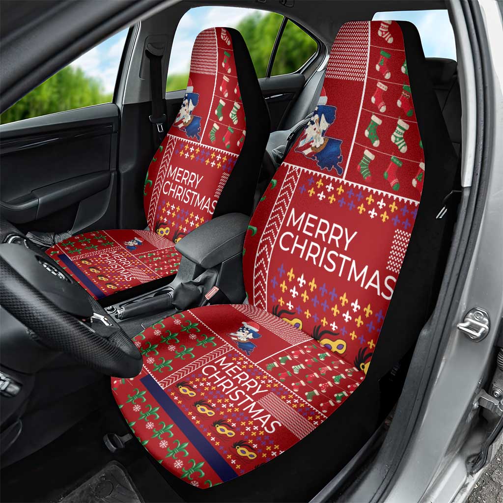 Louisiana Merry Christmas Car Seat Cover Xmas Holiday Patterns - Wonder Print Shop
