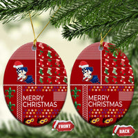 Louisiana Merry Christmas Ceramic Ornament Xmas Holiday Patterns - Wonder Print Shop