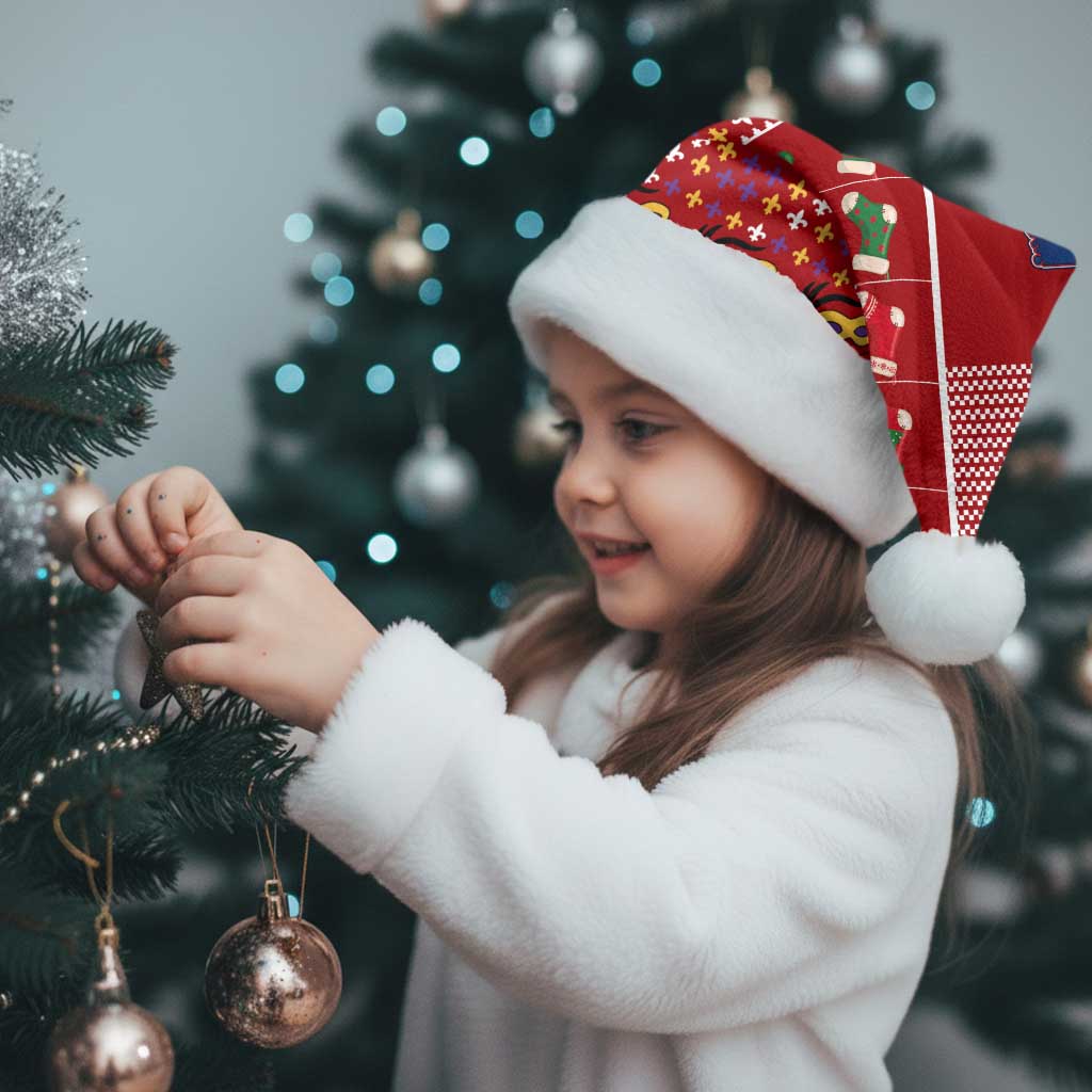 Louisiana Merry Christmas Santa Hat Xmas Holiday Patterns - Wonder Print Shop