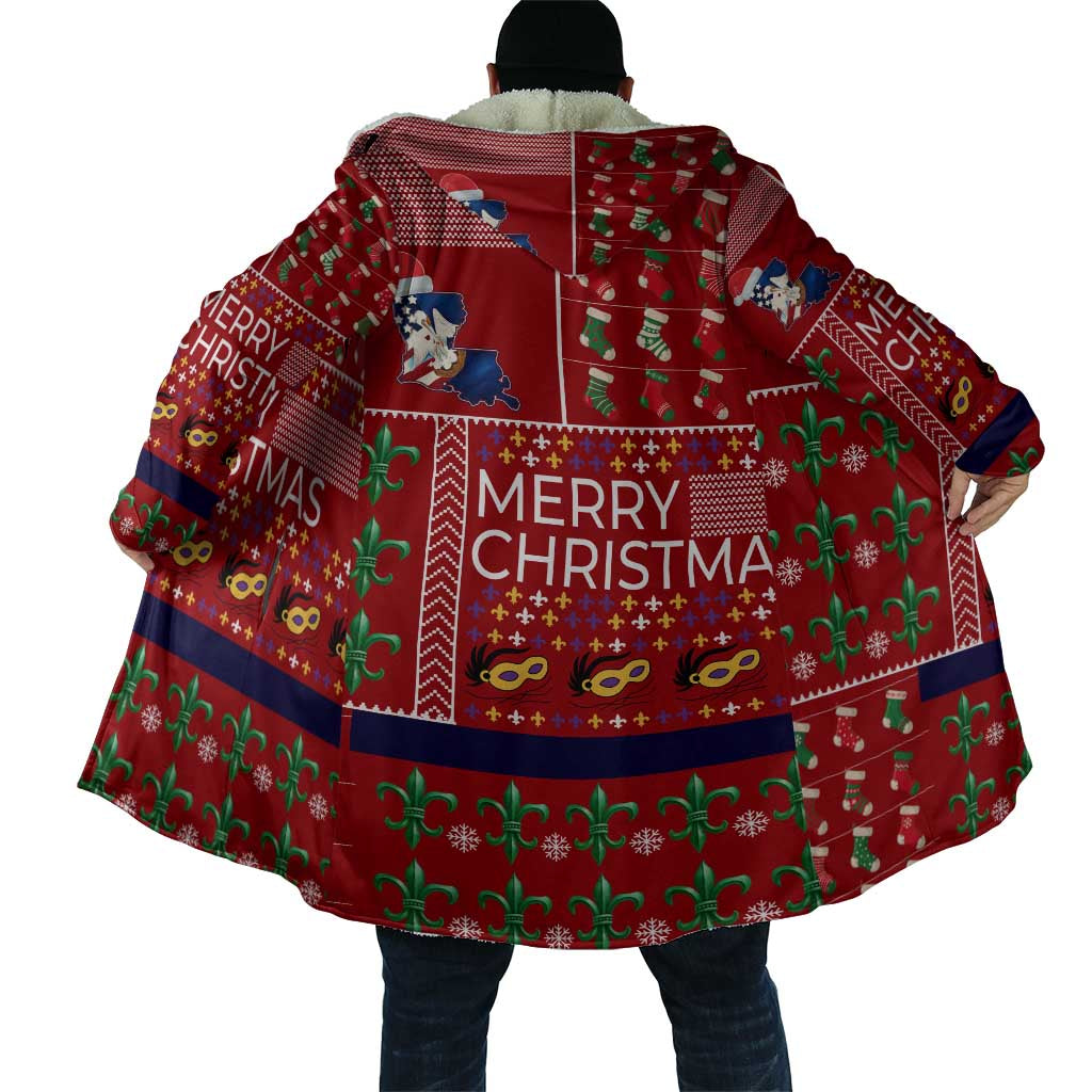 Louisiana Merry Christmas Cloak Xmas Holiday Patterns - Wonder Print Shop