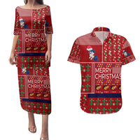 Louisiana Merry Christmas Couples Matching Puletasi and Hawaiian Shirt Xmas Holiday Patterns - Wonder Print Shop