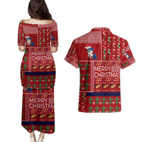 Louisiana Merry Christmas Couples Matching Puletasi and Hawaiian Shirt Xmas Holiday Patterns - Wonder Print Shop