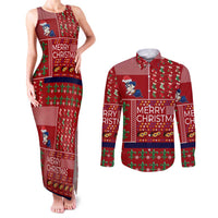 Louisiana Merry Christmas Couples Matching Tank Maxi Dress and Long Sleeve Button Shirt Xmas Holiday Patterns - Wonder Print Shop