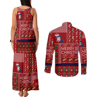 Louisiana Merry Christmas Couples Matching Tank Maxi Dress and Long Sleeve Button Shirt Xmas Holiday Patterns - Wonder Print Shop