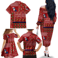 Louisiana Merry Christmas Family Matching Off The Shoulder Long Sleeve Dress and Hawaiian Shirt Xmas Holiday Patterns - Wonder Print Shop