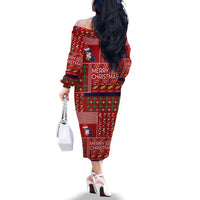 Louisiana Merry Christmas Family Matching Off The Shoulder Long Sleeve Dress and Hawaiian Shirt Xmas Holiday Patterns - Wonder Print Shop